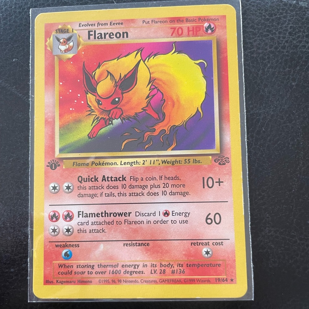 Pokémon Flareon #19 1st edition